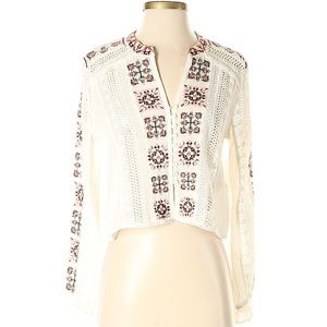 Zara Woman TRF Eyelet Embroidered Shirt Blouse